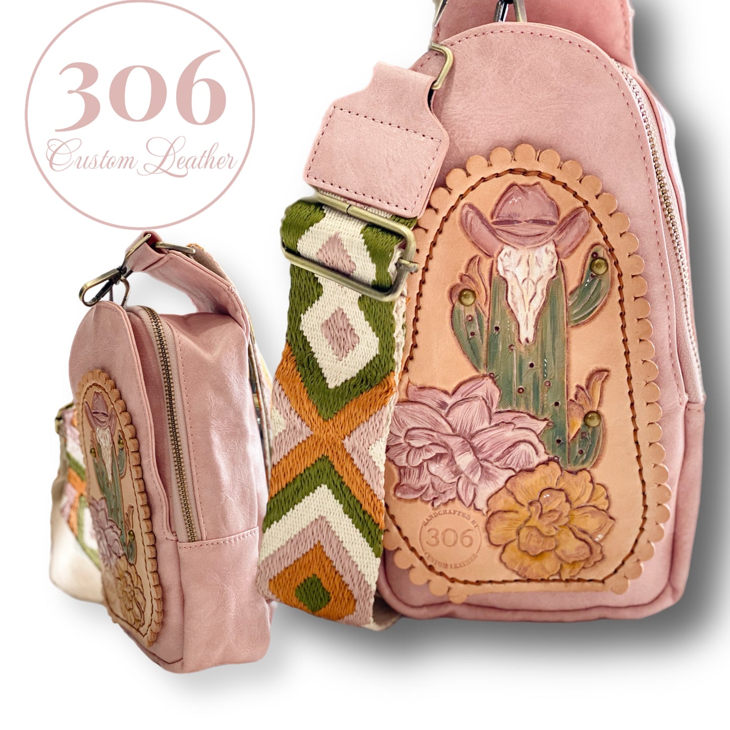 Small Sling Bag - Pastel Pink Rose