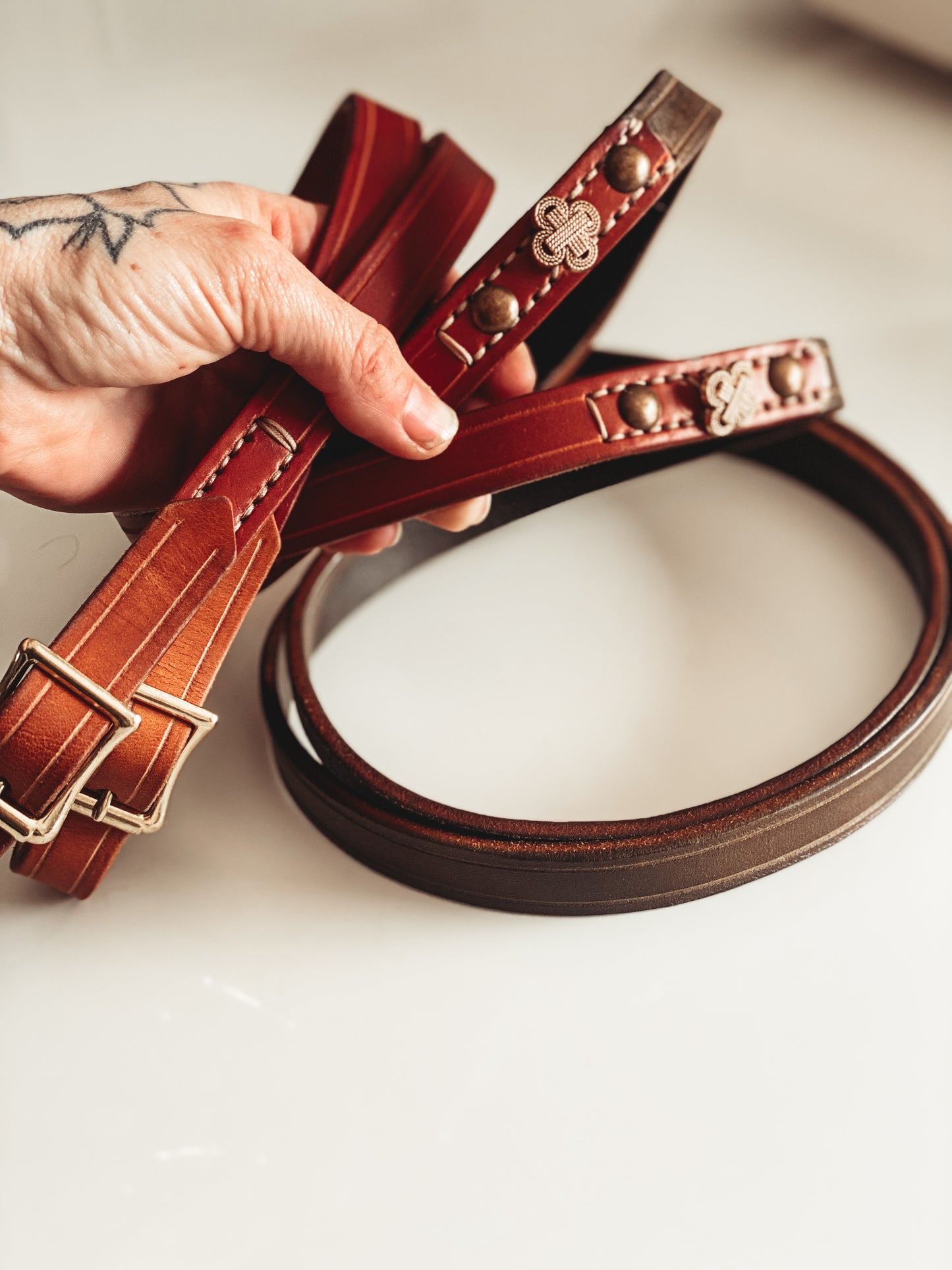 3 Toned Leather Rein