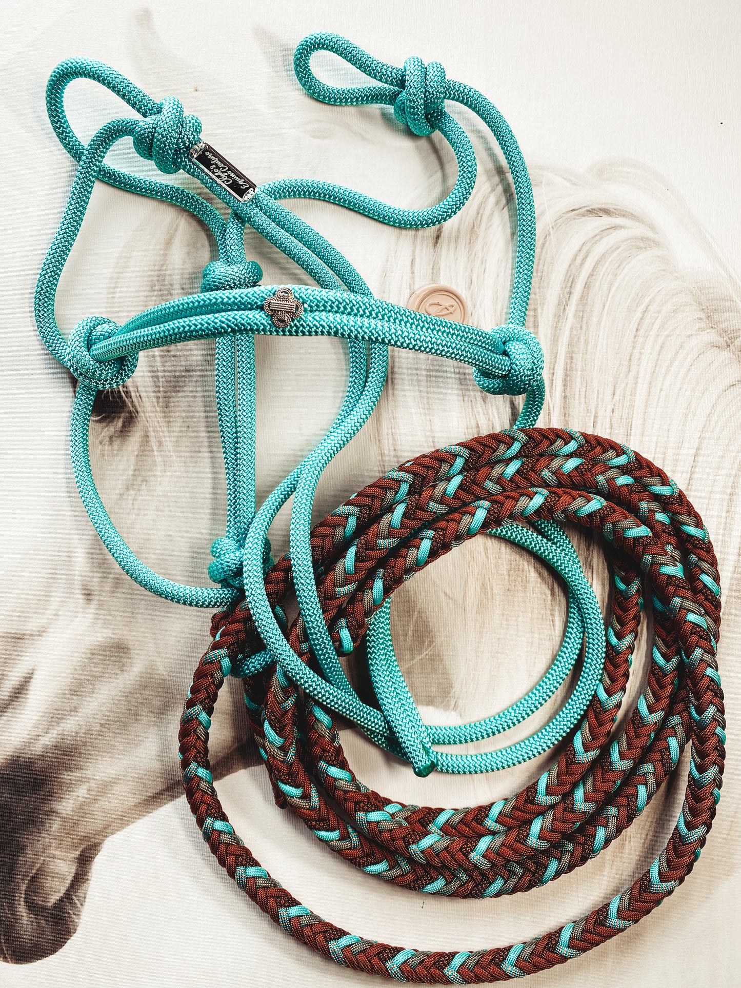 LUXE Buttersilk Halter-Teal/Turquoise