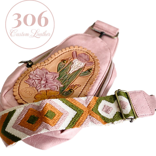 Small Sling Bag - Pastel Pink Rose