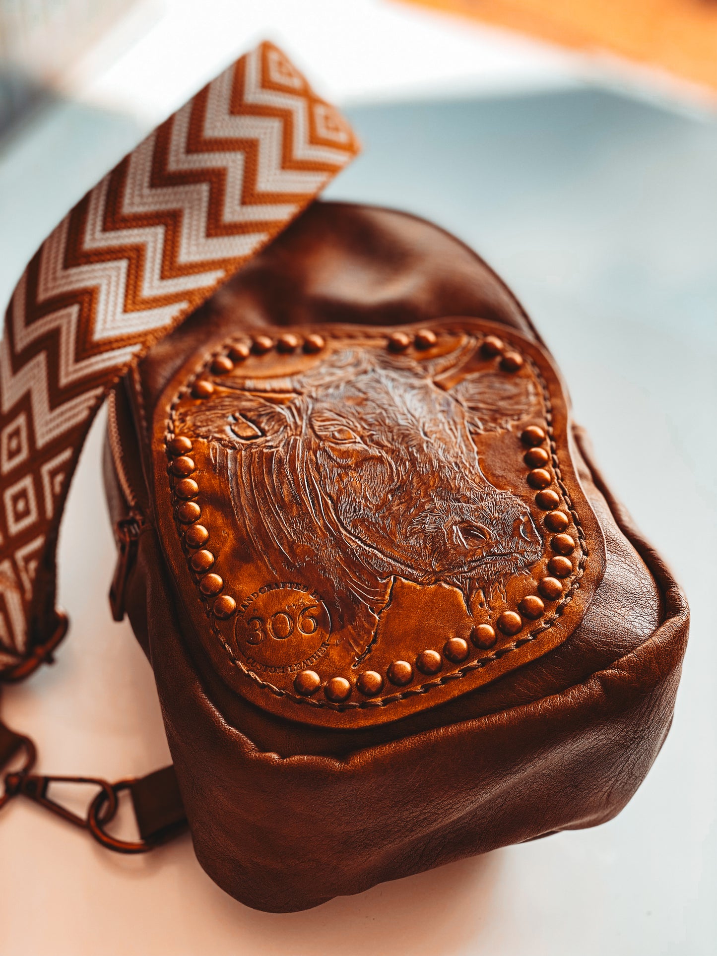 Small Sling Bag - Cow Brown