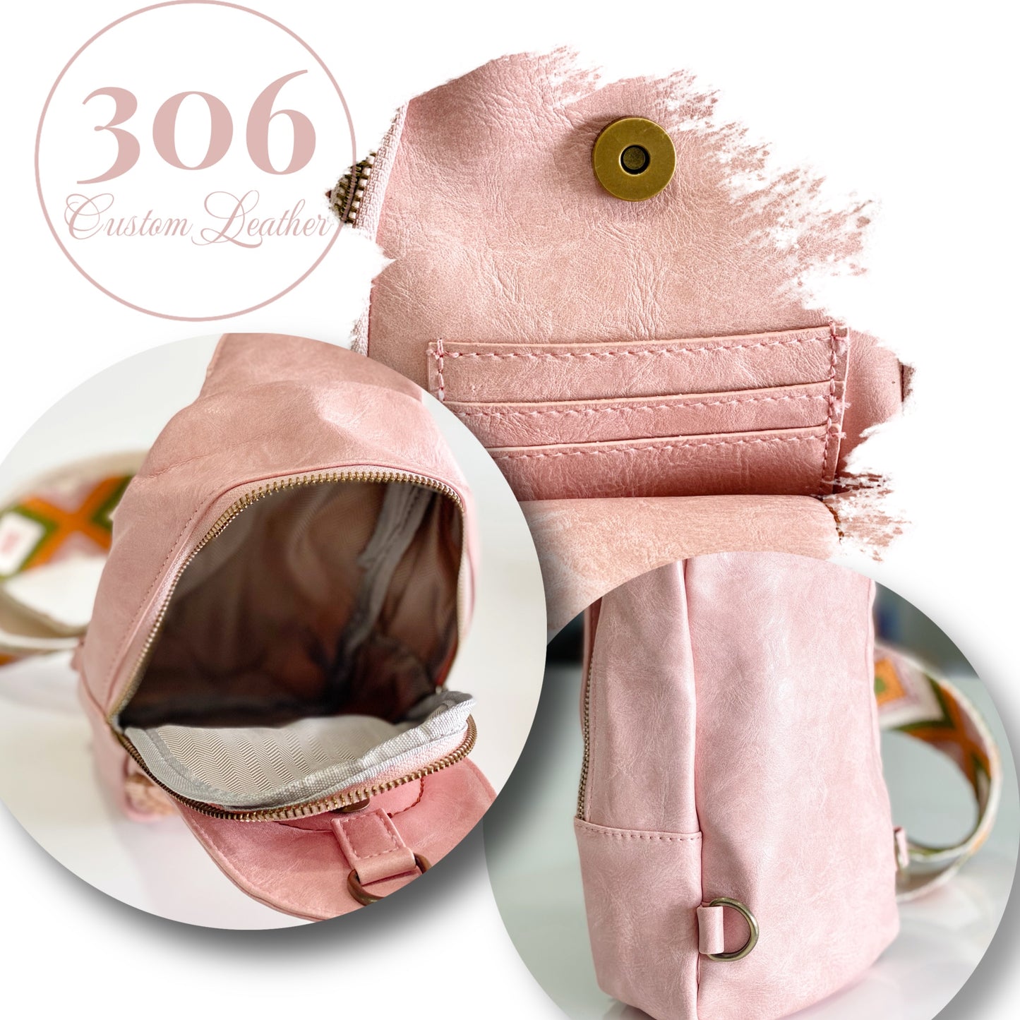 Small Sling Bag - Pastel Pink Rose