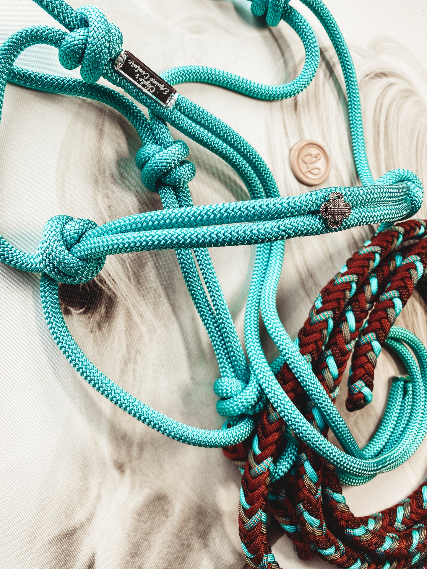 LUXE Buttersilk Halter-Teal/Turquoise